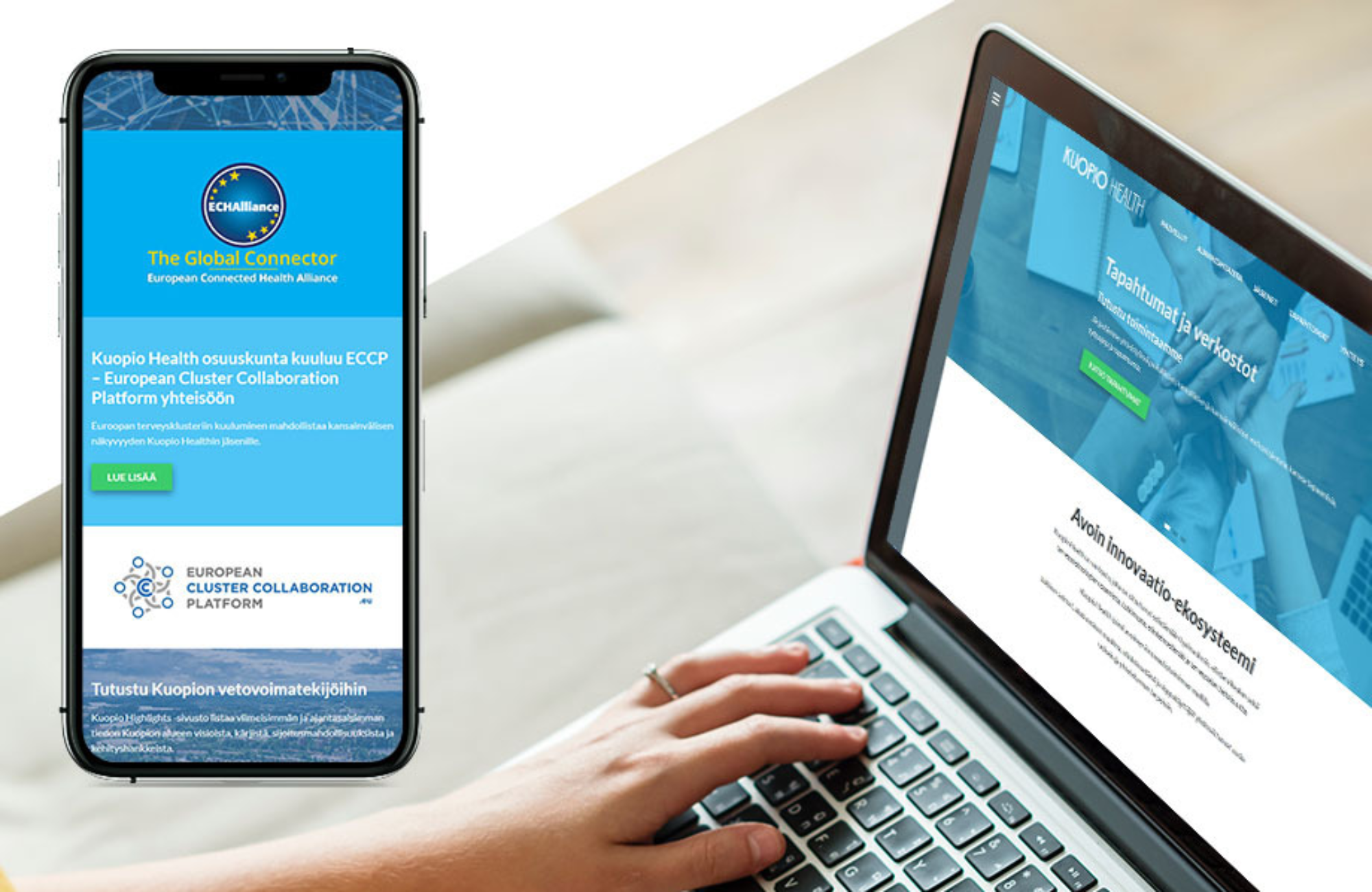 Kuopio Health mockup.