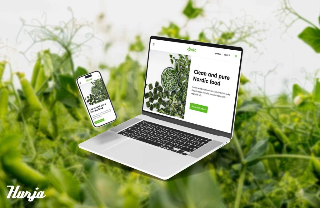 Apetitin verkkosivuston mockup.