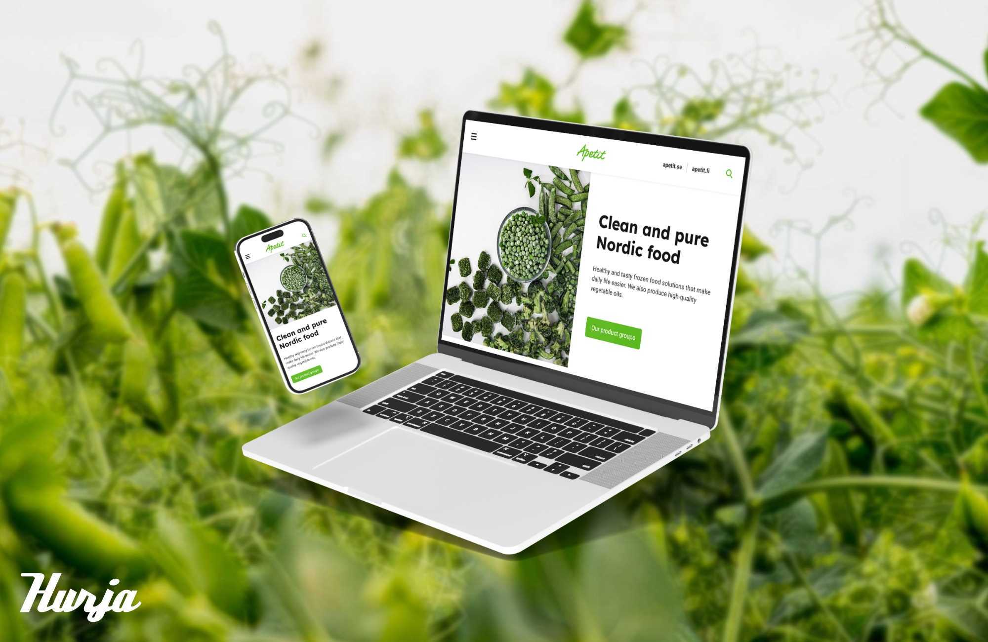 Apetitin verkkosivuston mockup.