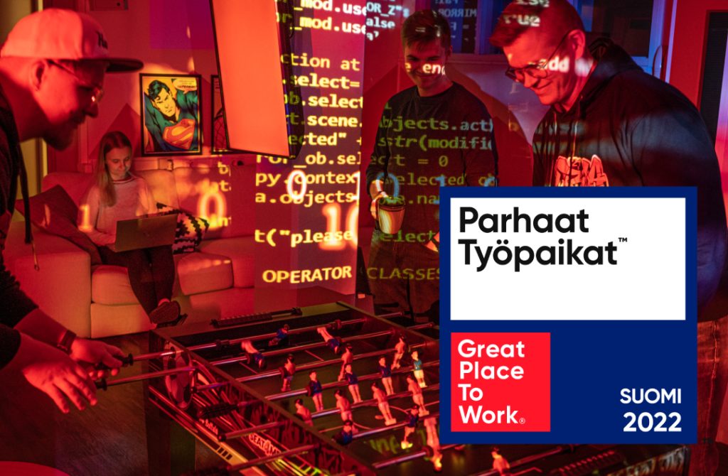 Hurja Solutions Suomen parhaat työpaikat logo.