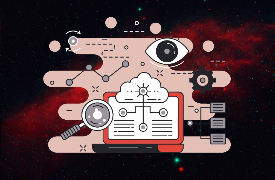 Hurja Solutions Oy: saavutettavuustestaus-blogin kuvituskuva, jossa tietokone, suurennuslasi ja silmä visualisoituina.