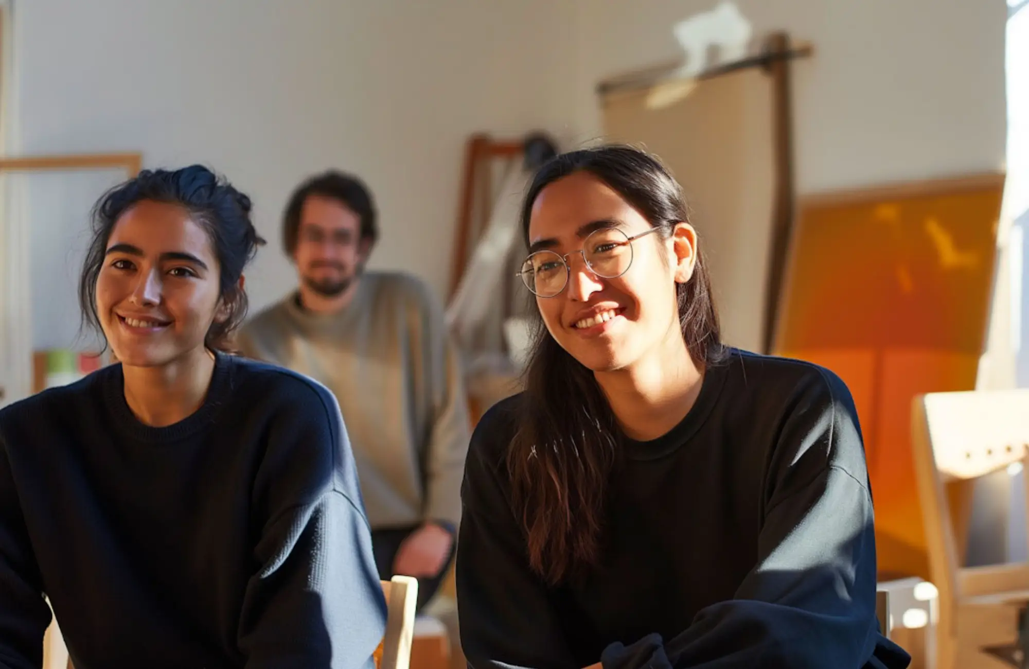 Opiskelijoita luokassa.