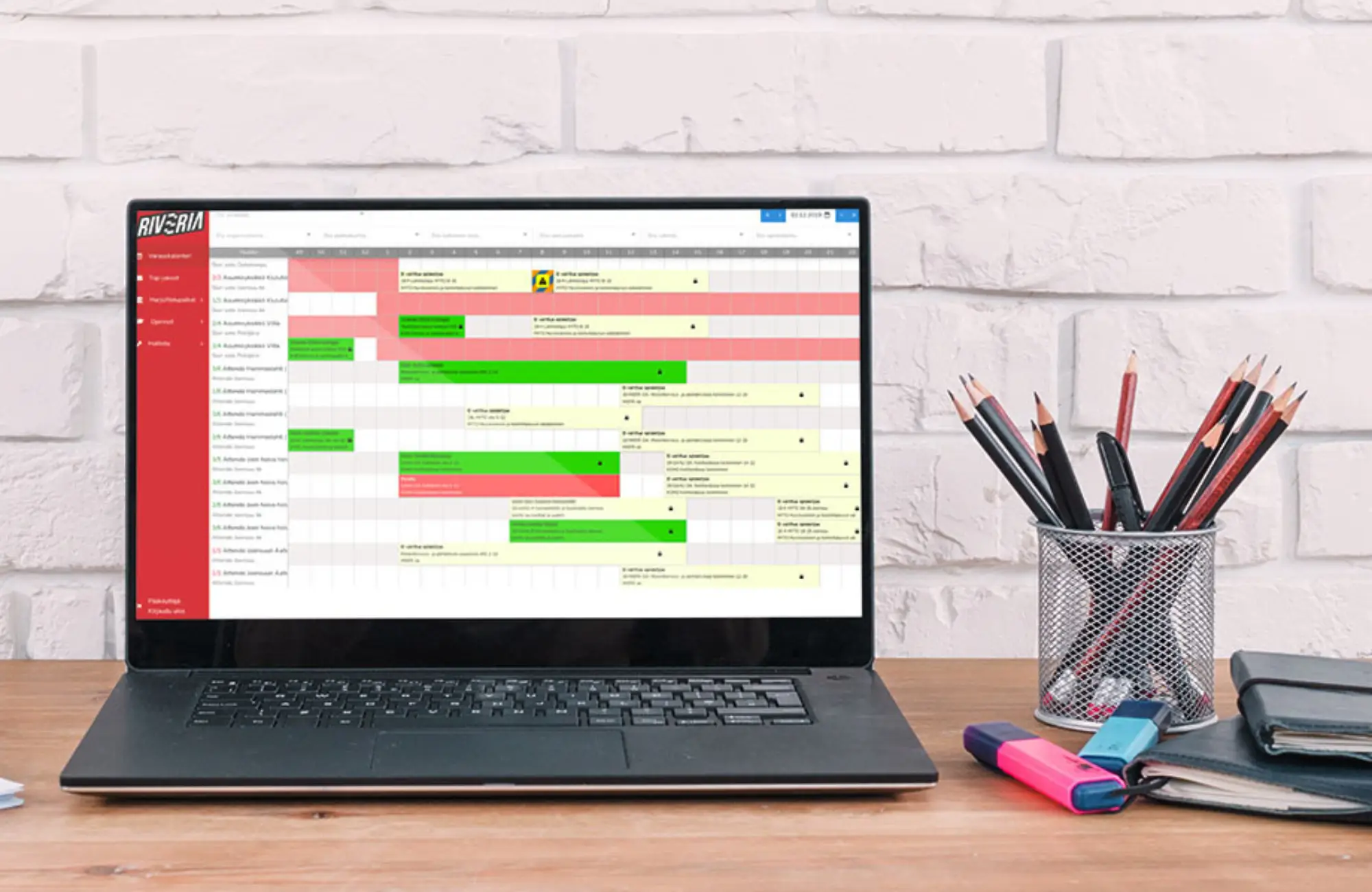 Riverian järjestelmän mockup.