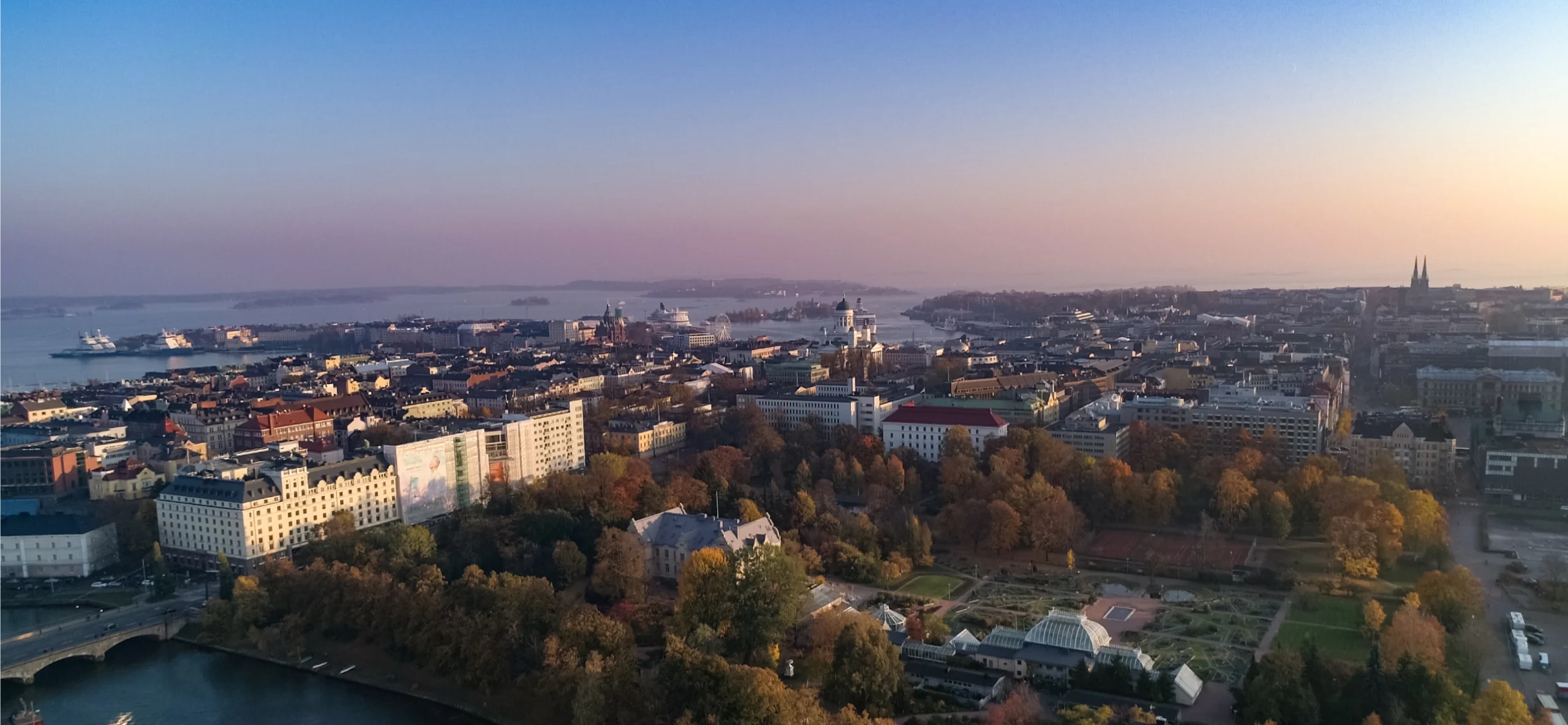 Ilmakuva Helsingin kaupungista.